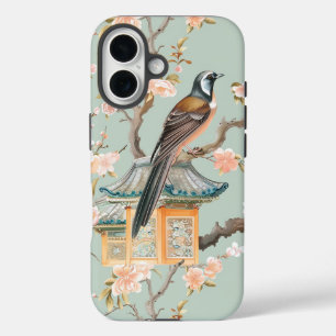 Coque Pour iPhone 16 Pastel Oriental Oiseaux et fleurs de fruits