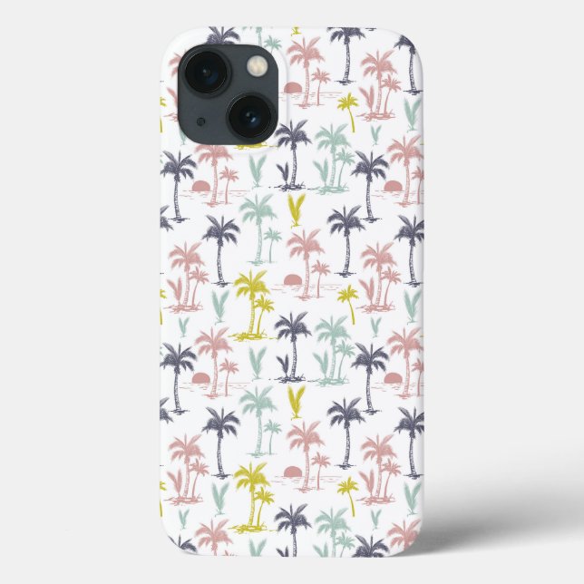 Coques Case-Mate iPhone Pastel Palm Tree by the Beach Motif (Verso)