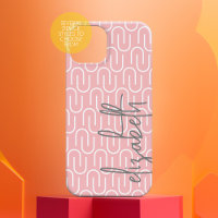 Pastel Pink Grey MCM Motif - Big Script Name