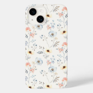 Coque Pour iPhone 14 Pastel Poppy Floral Garden Motif