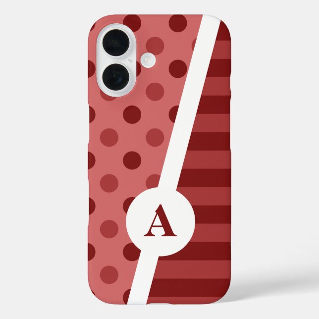 Coques Case-Mate iPhone Pastel Red Polka Dot et Motif de bande (Verso)