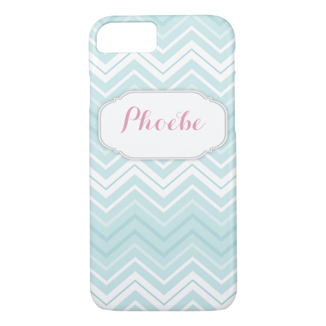 Coques Case-Mate iPhone Pastel Rose & Turquoise Chevron Zigzag Personnalis (Dos)