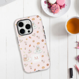 Coques iPhone 16 Pro Pastel Sheep Penguin Dessert Monogramme rose Motif