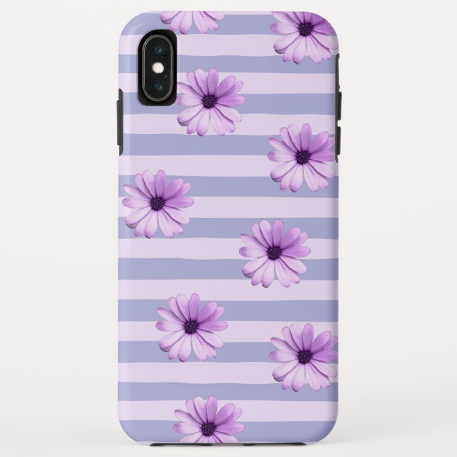 Coques Case-Mate iPhone Pastel stripes pattern with Daisies (Dos)