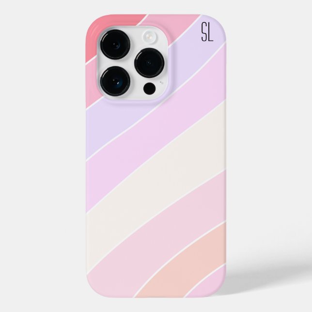 Coques Case-Mate iPhone Pastel Stripes Personnalisé (Verso)