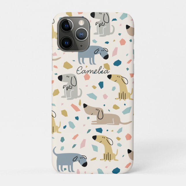 Coques Case-Mate iPhone Pastel Terrazzo Funny Mignonne Chien Motif (Dos)
