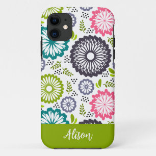 Case-Mate iPhone Case Pastel vert rose turquoise fleurs Vintage Nom Flor
