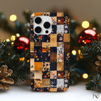 Coque iPhone 15 Pro Max Patchwork Harmonie Florale - Audacieux Artiste