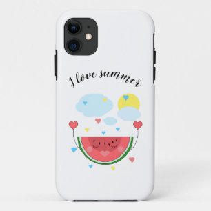 Case-Mate iPhone Case Pâte de pastèque, texte, "J'aime l'été"