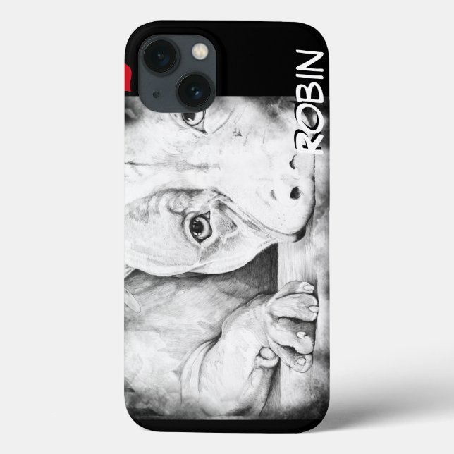 Coques Case-Mate iPhone Patiemment en attente avec coeur rouge (Verso)