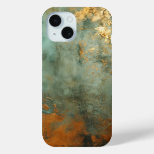 Coque Pour iPhone 15 Patina de cuivre métallique rustique
