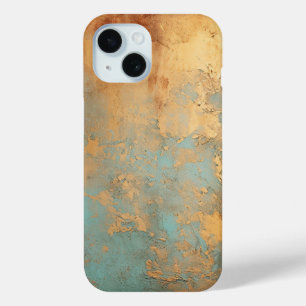 Coque Pour iPhone 15 Patina de cuivre métallique rustique