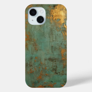 Coque Pour iPhone 15 Patina de cuivre métallique rustique