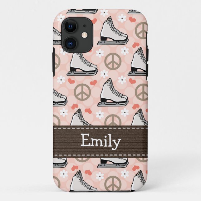 Coques Case-Mate iPhone Patinage de glace d'amour de paix (Dos)