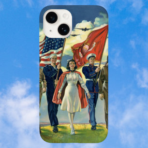 Coque Pour iPhone 15 Patriote Vintage, Personnel Militaire Héros Fiers