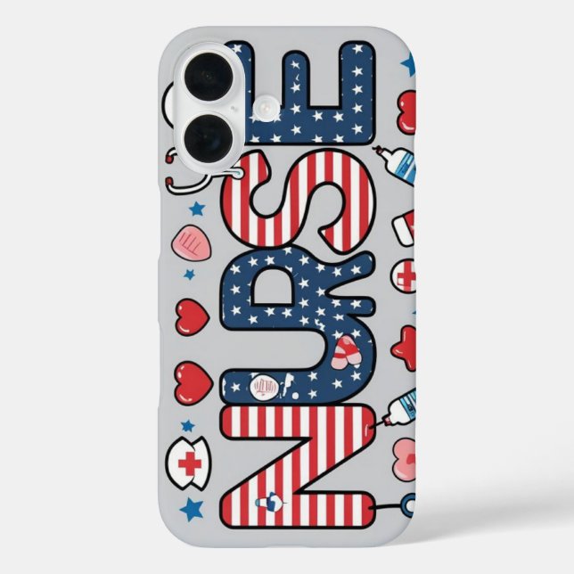 Coques Case-Mate iPhone Patriotic Nurse Phone Case – USA Flag Medical Desi (Verso)