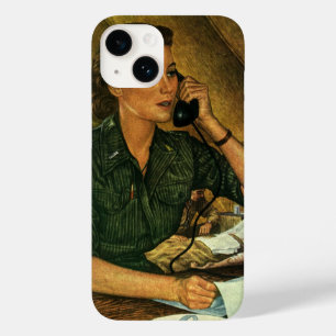 Coques Pour iPhone Patriotique vintage, infirmière médicale au téléph
