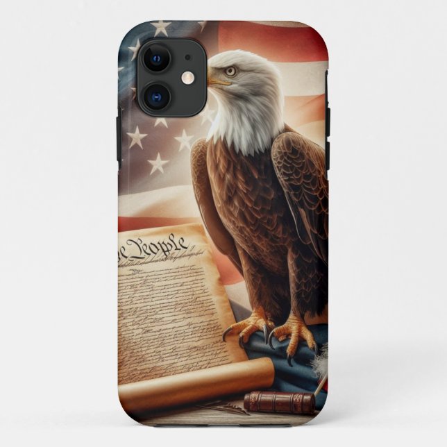 Coques Case-Mate iPhone Patriotisme américain de l'aigle chauve (Dos)