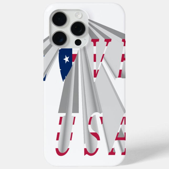Coques Case-Mate iPhone Patriotisme effarant : I Love USA Perspective Art (Verso)