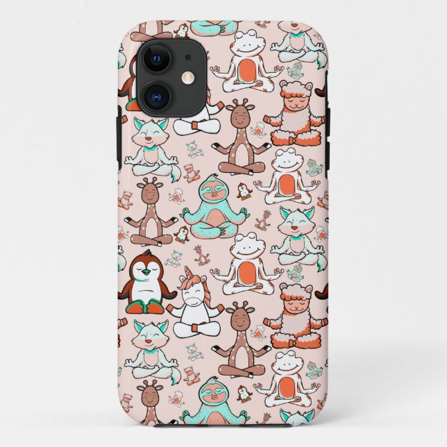 Coques Case-Mate iPhone Patter les yoga poses | Yoga seamless pattern 51 (Dos)