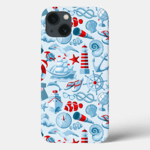 Etui iPhone Case-Mate Patteries bleues rouges nautical