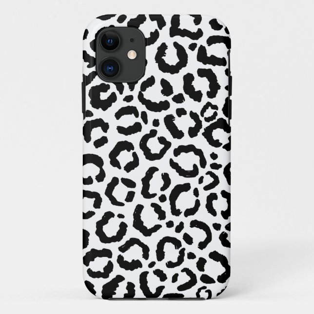 Coques Case-Mate iPhone Patteries du Black White Leopard animal (Dos)