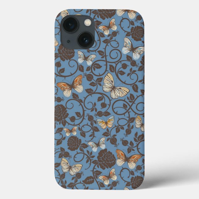 Coques Case-Mate iPhone pattern, rose et butterfly (Verso)