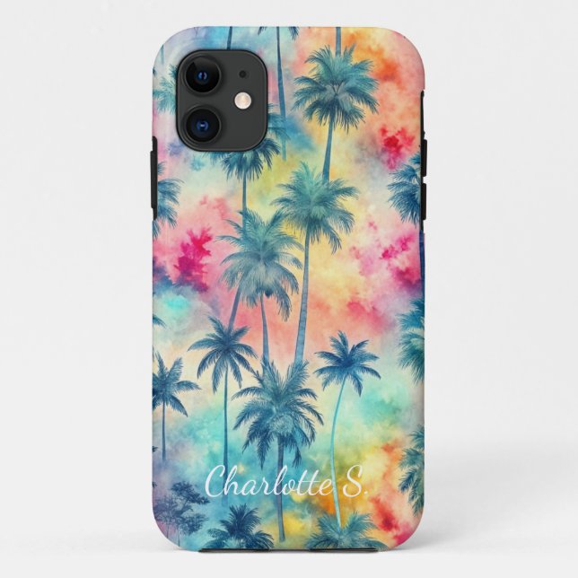 Coques Case-Mate iPhone Pattern Tie Dye Palms Custon (Dos)