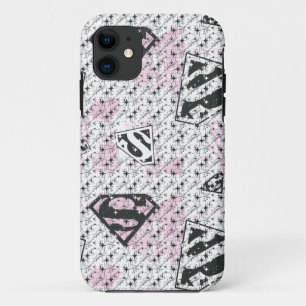 Coque Case-Mate Pour iPhone Patters de Supergirl Pink and White Logo