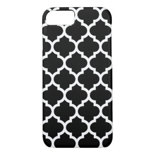 Coques Pour iPhone Patters noirs White Moroccan Quatrefoil #5