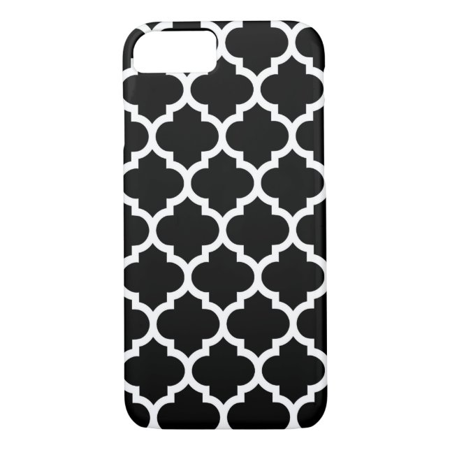 Coques Case-Mate iPhone Patters noirs White Moroccan Quatrefoil #5 (Dos)