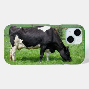 Coque Pour iPhone 15 Pâturage de la vache Holstein dans le pâturage