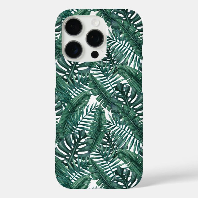 Coques Case-Mate iPhone Paume vert tropicale Feuille Motif (Verso)