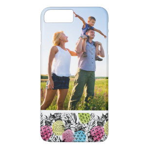 Coque iPhone 8 Plus/7 Plus Paumes faites sur commande de grunge d'ananas de