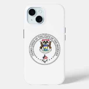 Coque Pour iPhone 15 Pavillon de franc-maçonnerie de l'état du Michigan