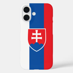 Coque Pour iPhone 16 pavillon de la Slovaquie (variante verticale)