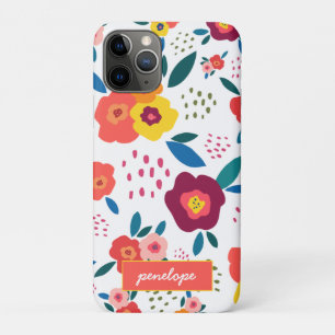 Case-Mate iPhone Case Pavot Floral Motif Corail Nom du script