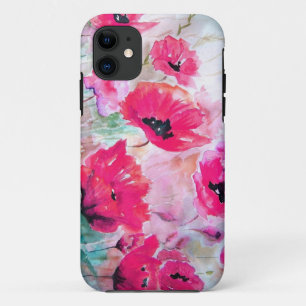 Coque Case-Mate Pour iPhone Pavot rose aquarelle.