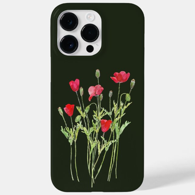 Coques Case-Mate iPhone Pavot rouge prairie estivale, fleurs sauvages (Verso)