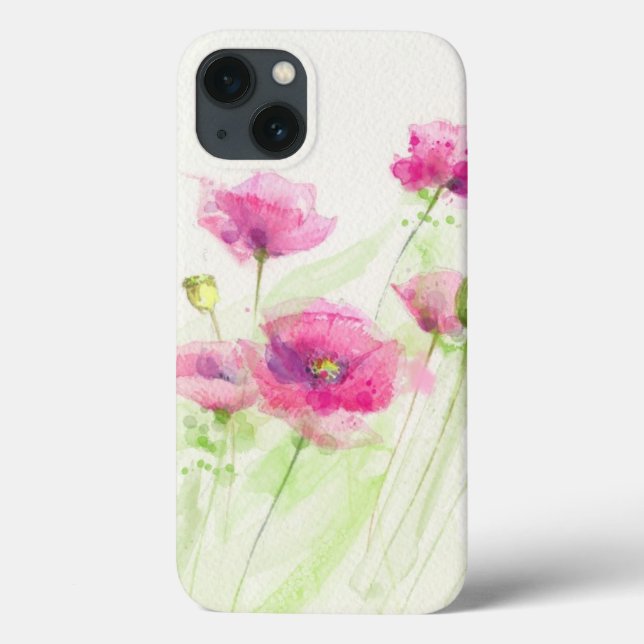 Coques Case-Mate iPhone Pavots peints 3 d'aquarelle (Verso)