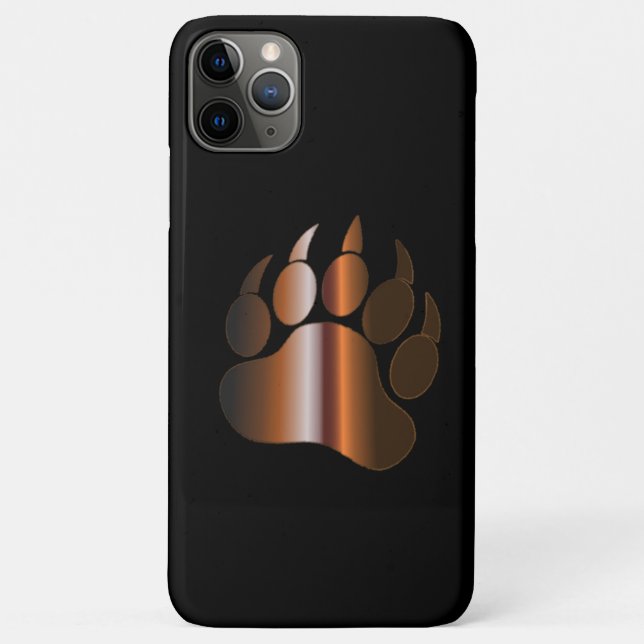 Coques Case-Mate iPhone PAW D'OURS D'ACIER Brown SUR NOIR (Dos)