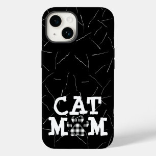 Coque Pour iPhone 14 Pawprint maman chat avec cheveux chats