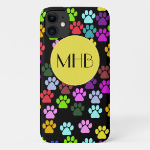 Case-Mate iPhone Case Paws Colorés, Motif Paw, Paws Chiens, Monogramme