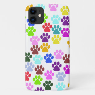 Coque iPhone 11 Paws colorés, Motif Paw, Paws de chien, Empreintes