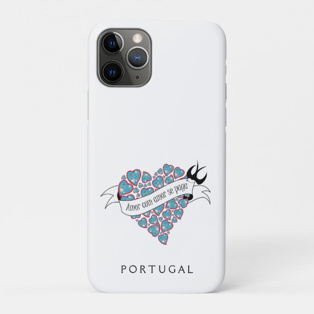 Coques Case-Mate iPhone Payer l'amour avec l'amour illustré proverbe portu (Dos)
