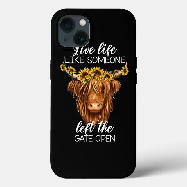 Coques Case-Mate iPhone Pays Heifer Highland Vache Avec Sunflower Farm F (Verso)