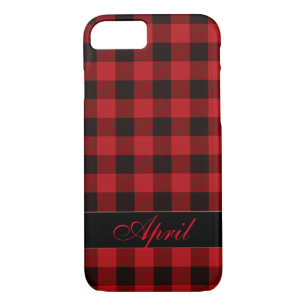 Coque Case-Mate Pour iPhone Pays rouge et noir plaid
