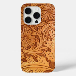 Coque iPhone 15 Pro Pays rustique style sud-ouest cuir occidental
