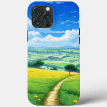 Paysage avec nuages et arbres