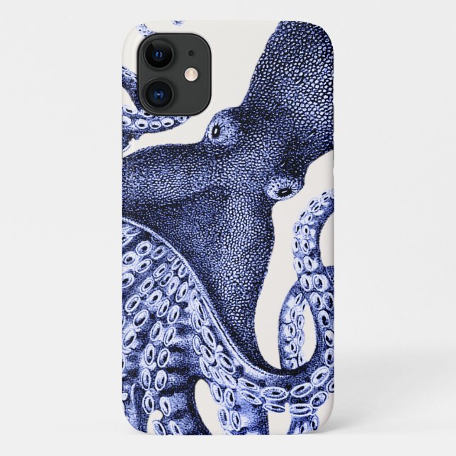 Coques Case-Mate iPhone Paysage Bleu Octopus (Dos)